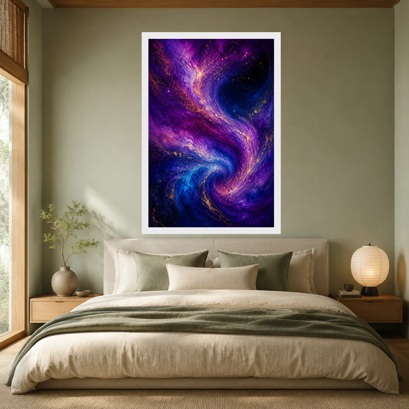 Abstract Galaxy Deep Space Purple Blue Gold Cosmic Art Photo Frame, view 6
