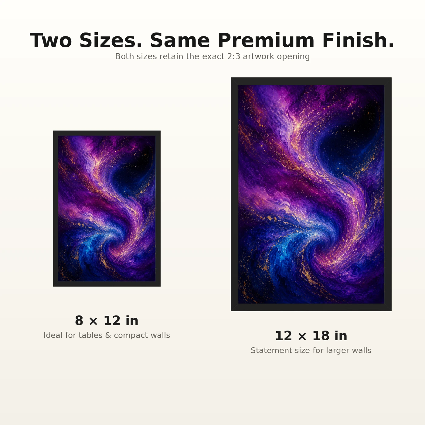 Abstract Galaxy Deep Space Purple Blue Gold Cosmic Art Photo Frame, view 8