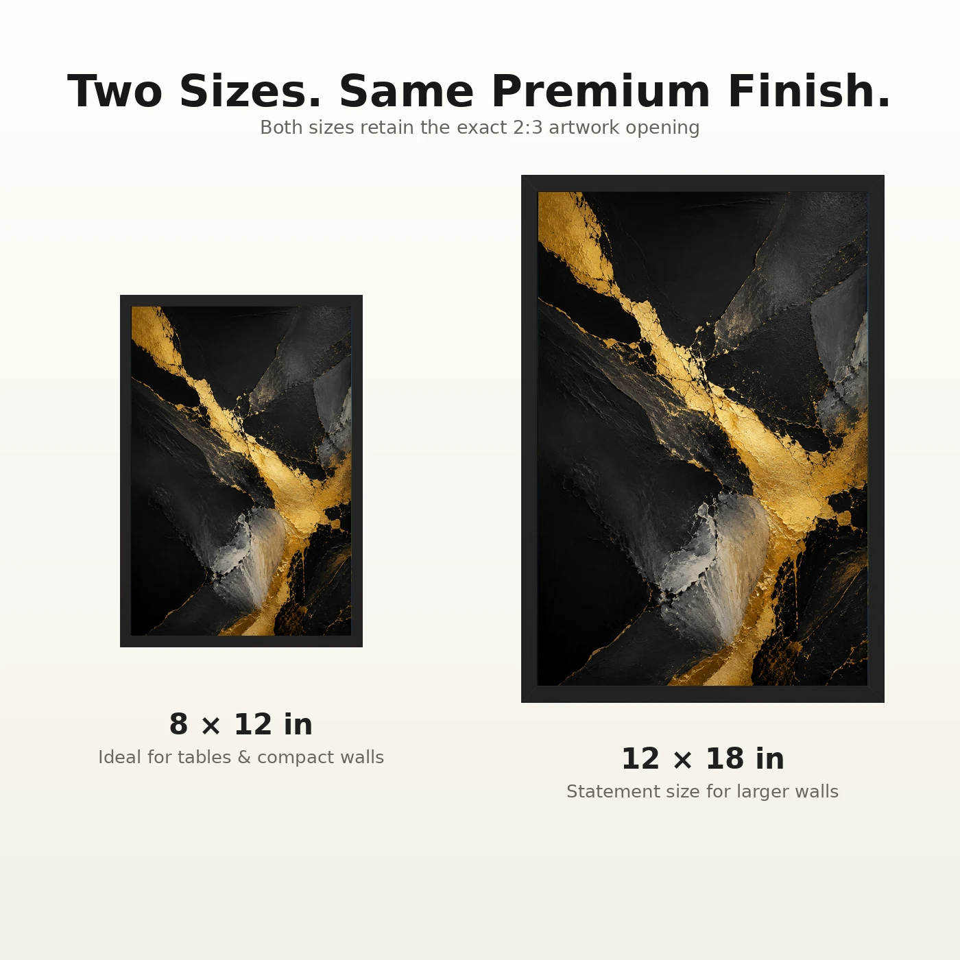 Abstract Gold Black Luxury Gold Leaf Dark Canvas Premium Art Photo Frame, view 8