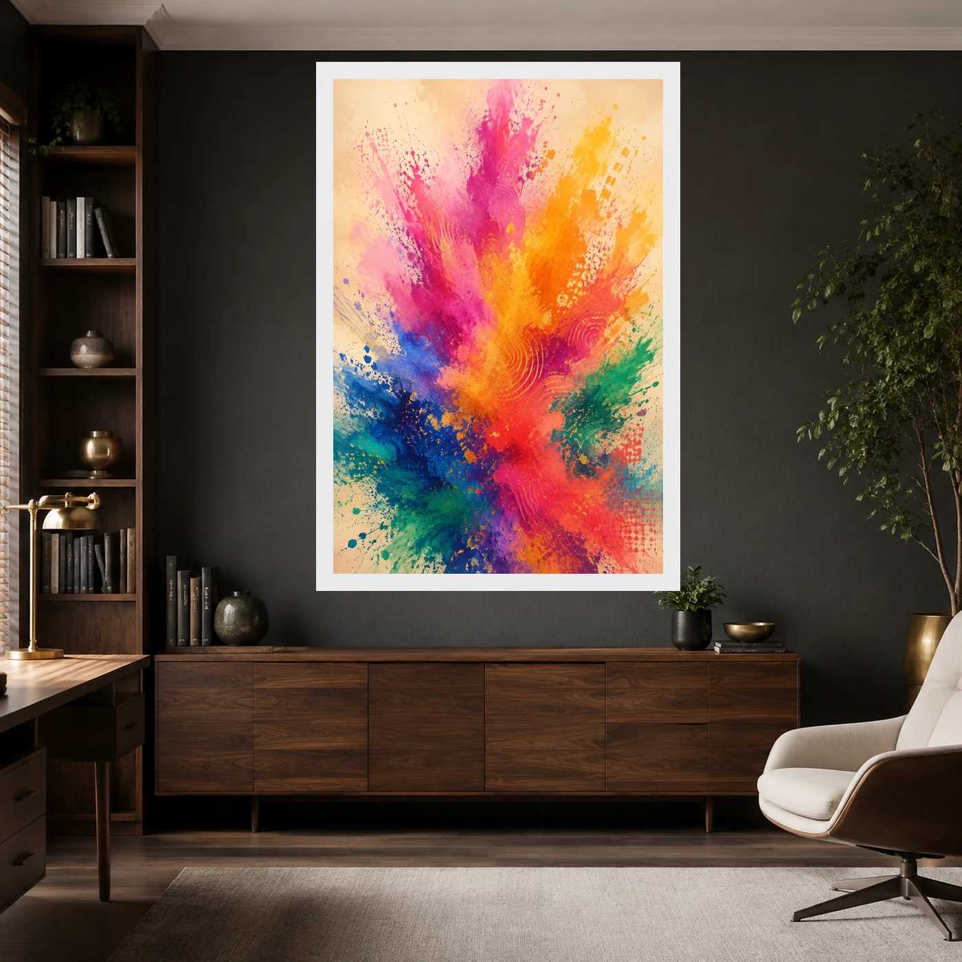 Abstract Indian Festival Holi Colors Joyful Splatter Art Photo Frame, view 10
