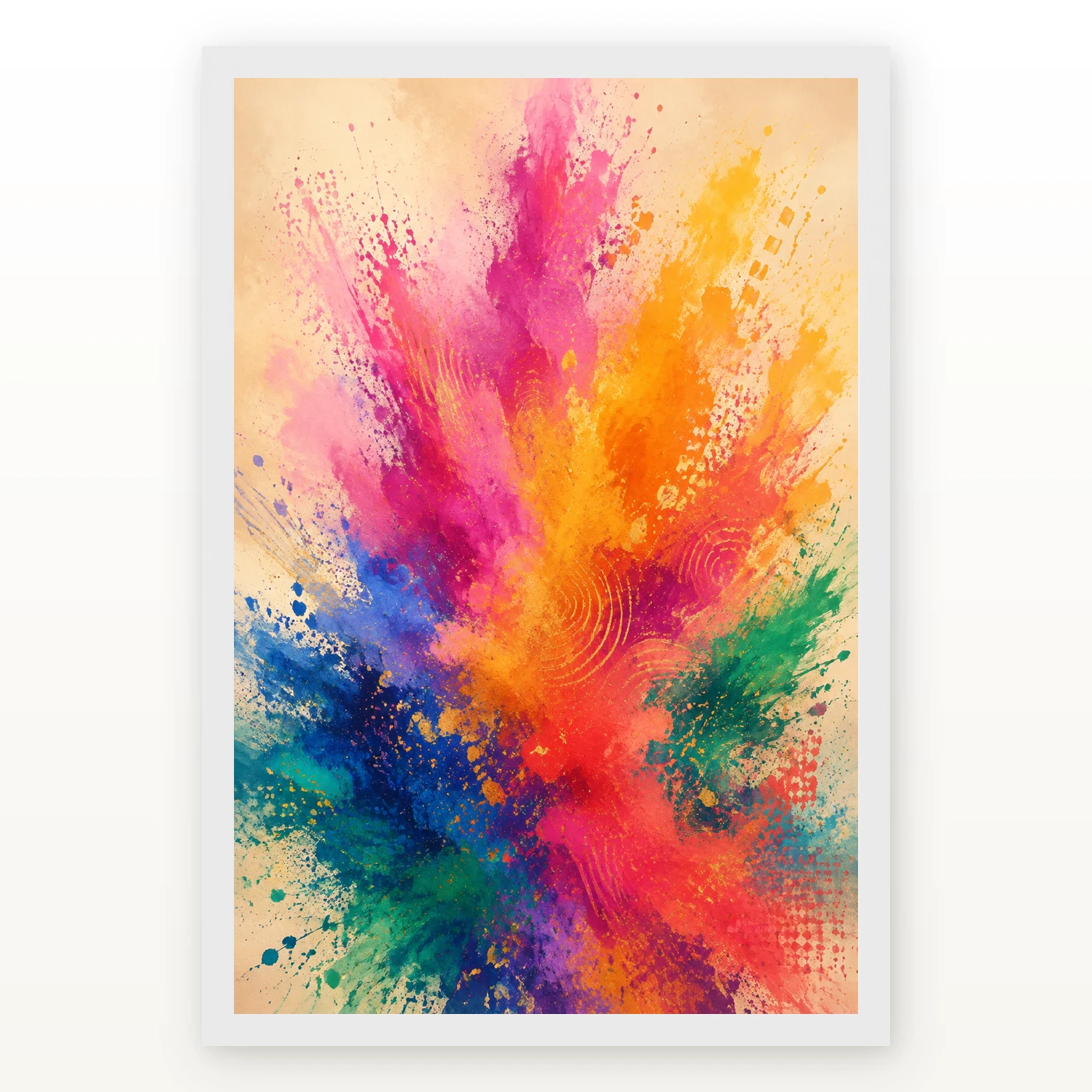 Abstract Indian Festival Holi Colors Joyful Splatter Art Photo Frame, view 2