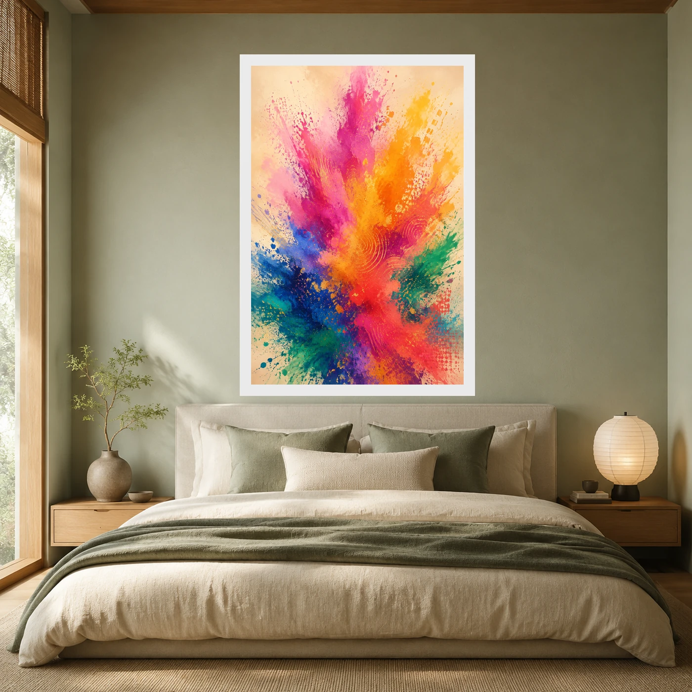 Abstract Indian Festival Holi Colors Joyful Splatter Art Photo Frame, view 6