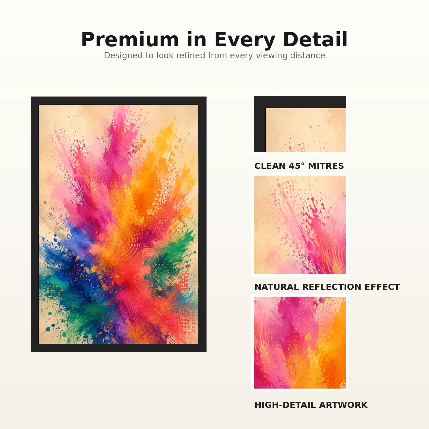 Abstract Indian Festival Holi Colors Joyful Splatter Art Photo Frame, view 9