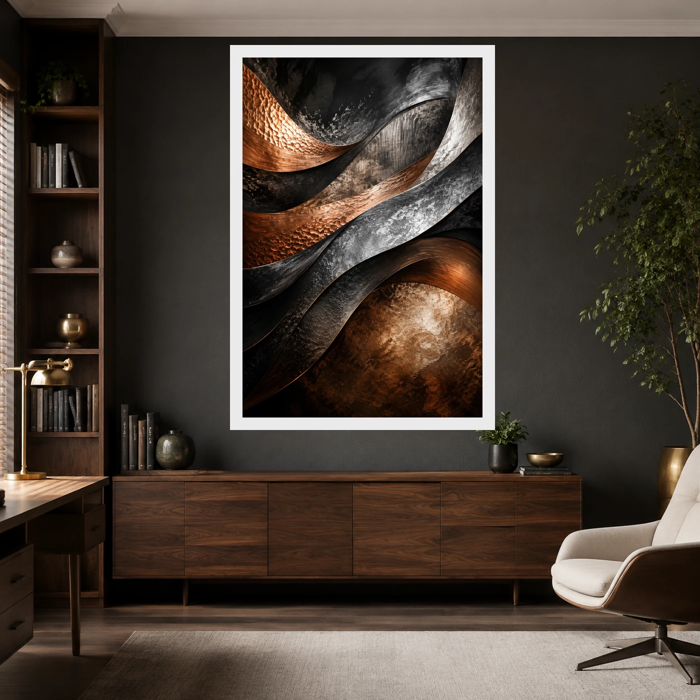 Abstract Metallic Copper Bronze Silver Luxury Premium Art Photo Frame, view 10