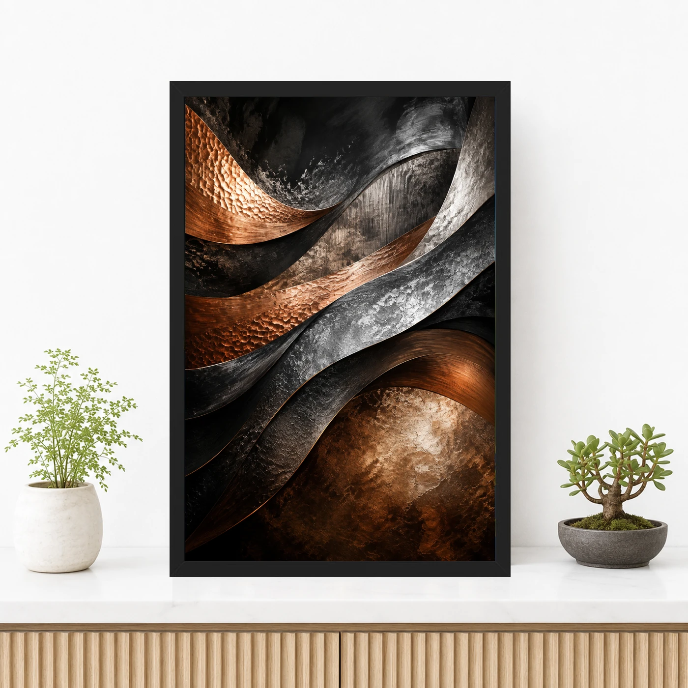 Abstract Metallic Copper Bronze Silver Luxury Premium Art Photo Frame, view 3