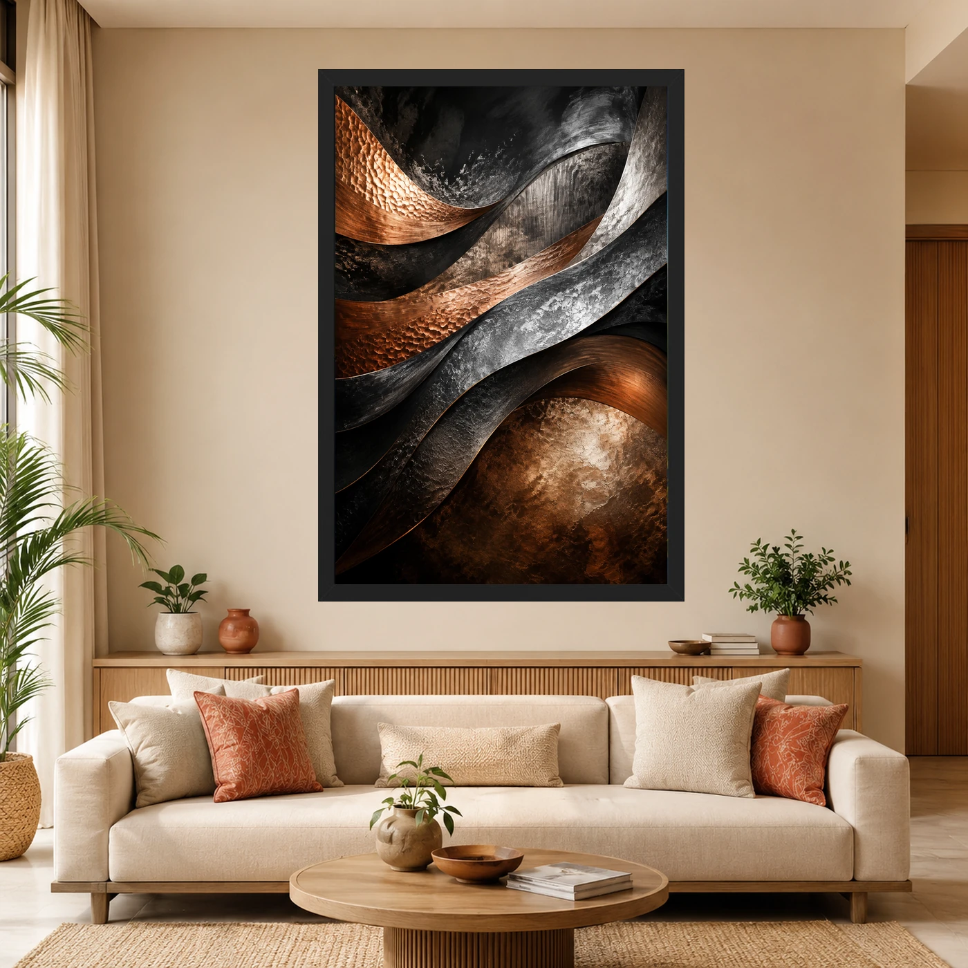 Abstract Metallic Copper Bronze Silver Luxury Premium Art Photo Frame, view 4