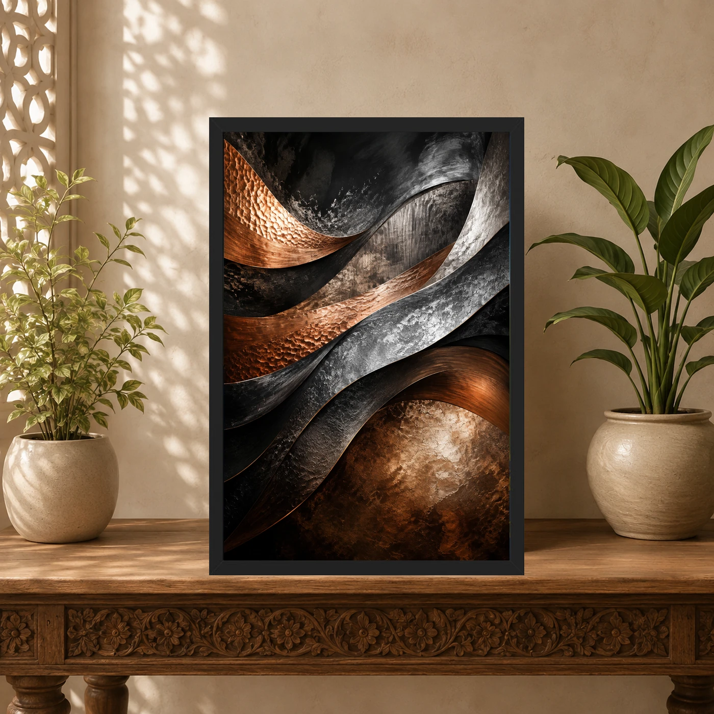 Abstract Metallic Copper Bronze Silver Luxury Premium Art Photo Frame, view 5