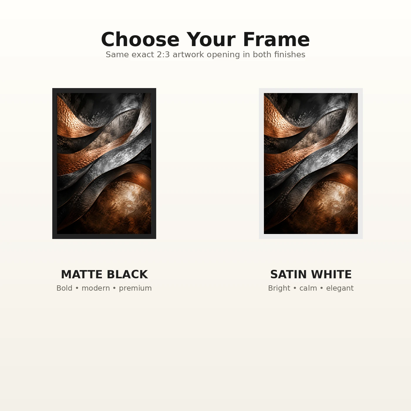 Abstract Metallic Copper Bronze Silver Luxury Premium Art Photo Frame, view 7