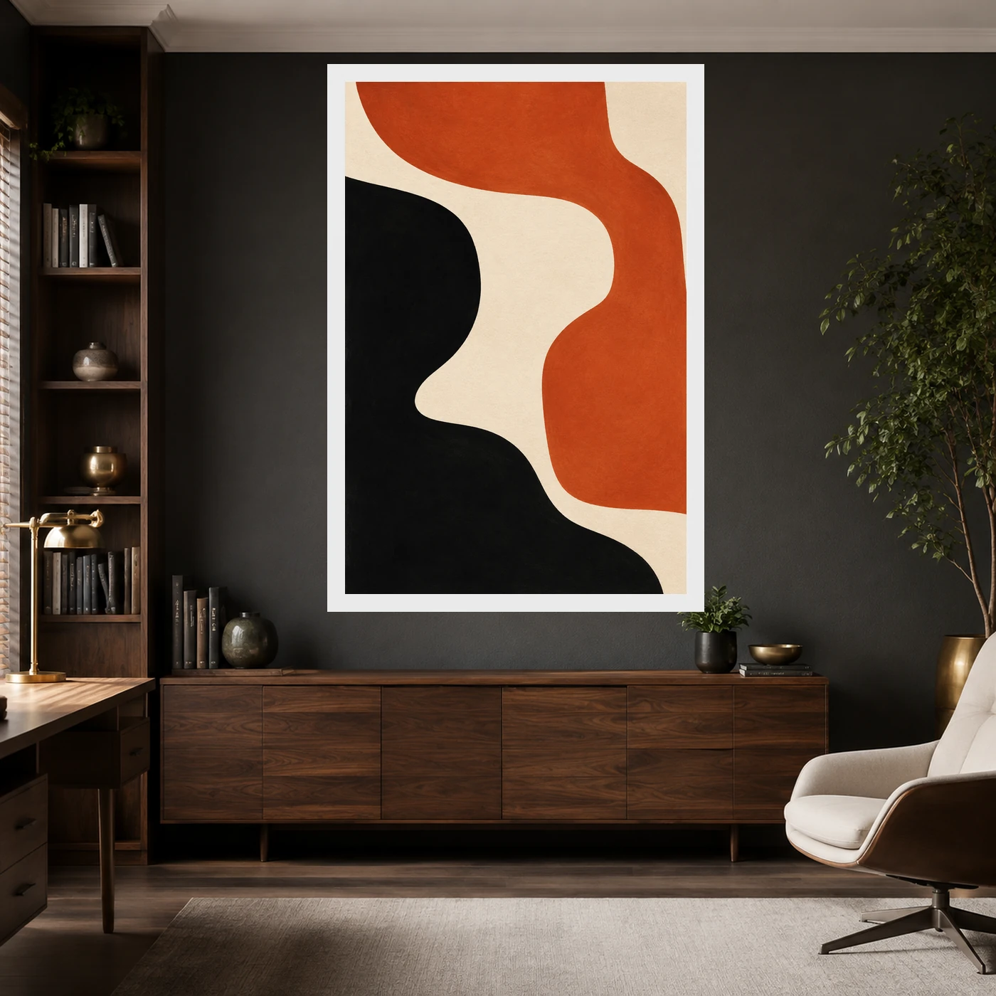 Abstract Minimalist Two Color Bold Blocks Contemporary Art Photo Frame, view 10