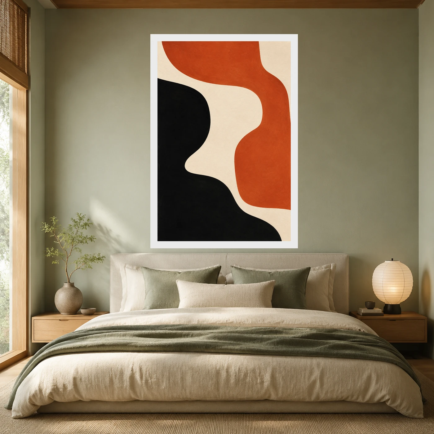Abstract Minimalist Two Color Bold Blocks Contemporary Art Photo Frame, view 6