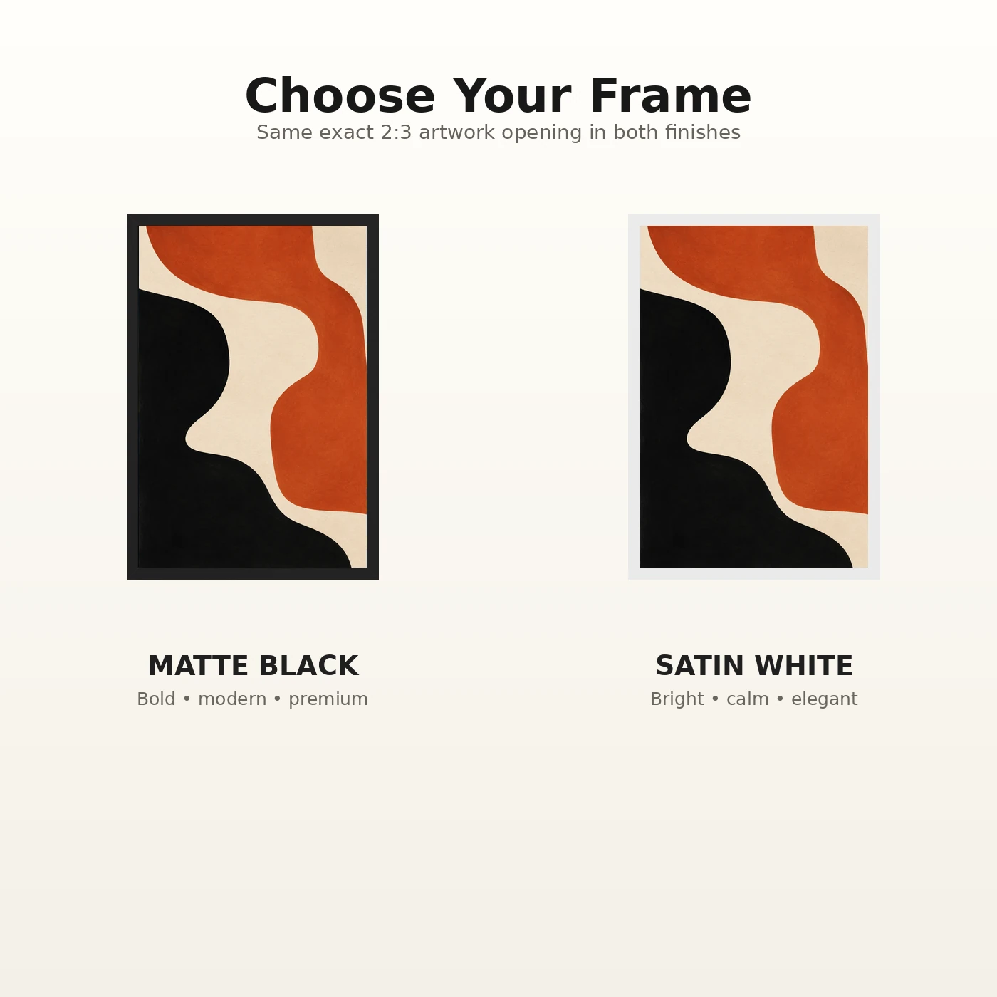 Abstract Minimalist Two Color Bold Blocks Contemporary Art Photo Frame, view 7