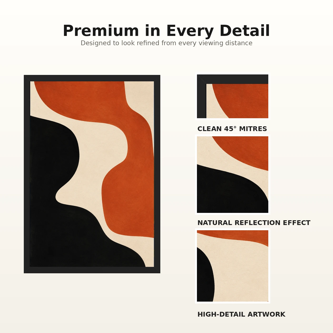 Abstract Minimalist Two Color Bold Blocks Contemporary Art Photo Frame, view 9