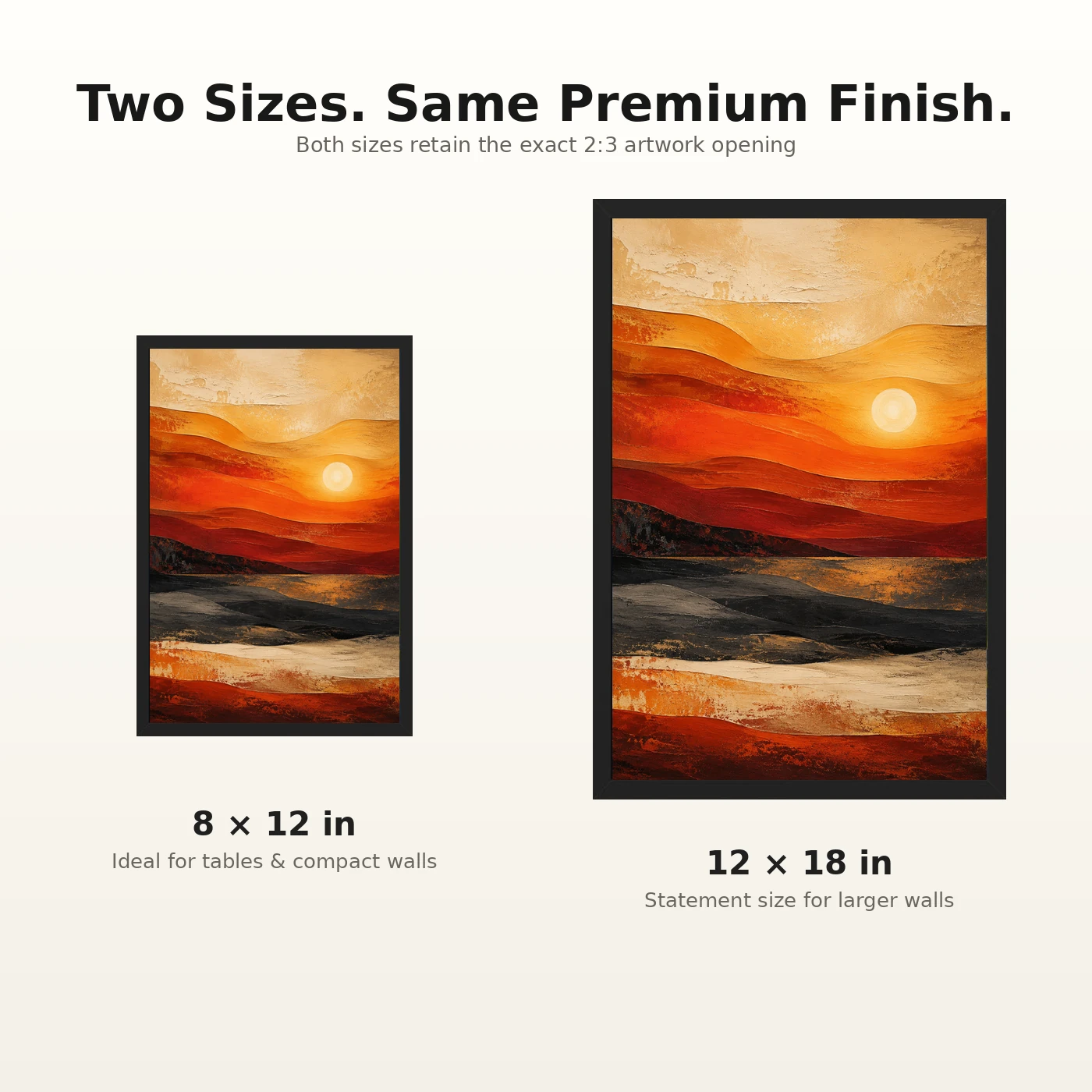 Abstract Sunset Orange Red Gold Layers Expressionism Art Photo Frame, view 8