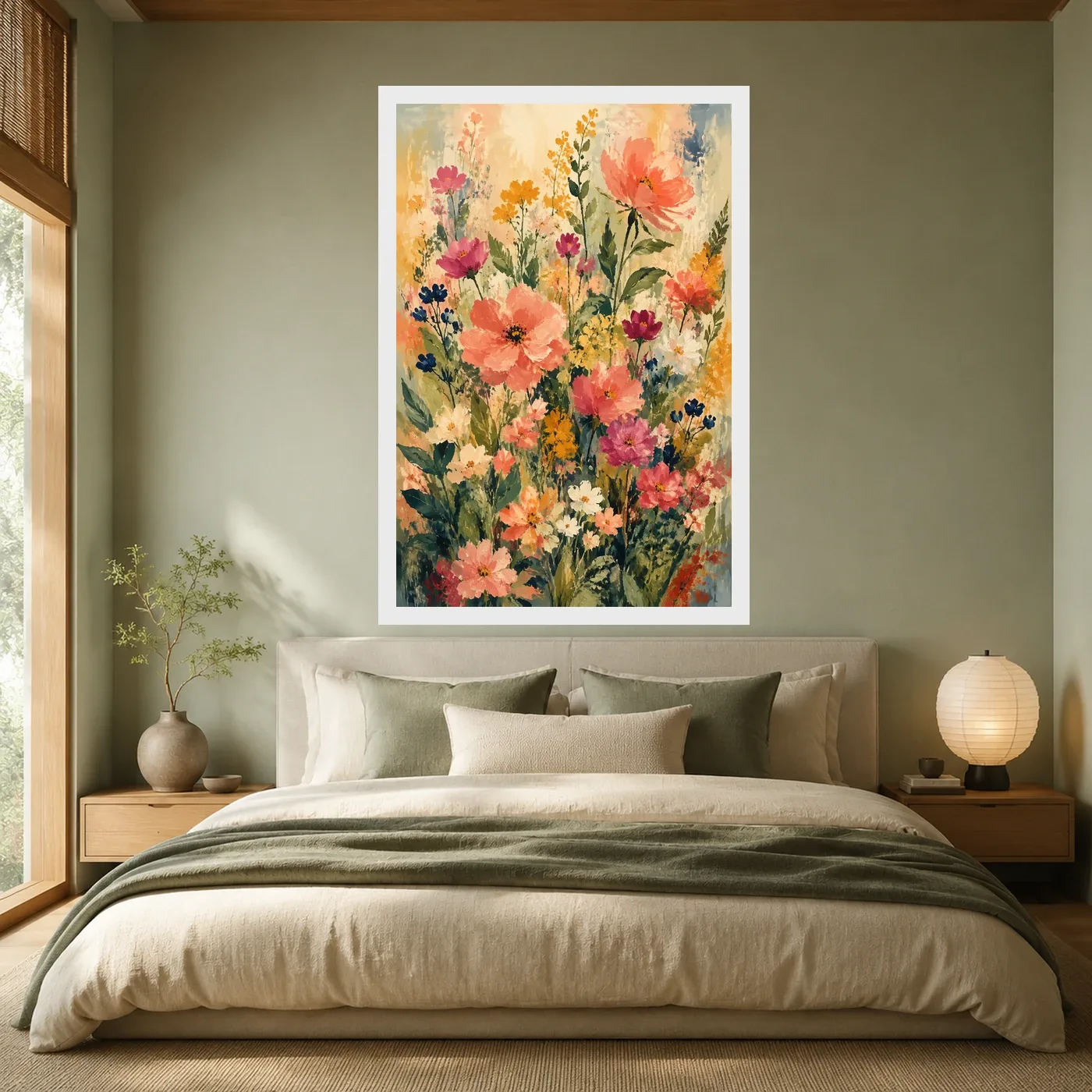 Abstract Vibrant Florals Impressionist Brushwork Garden Art Photo Frame, view 6