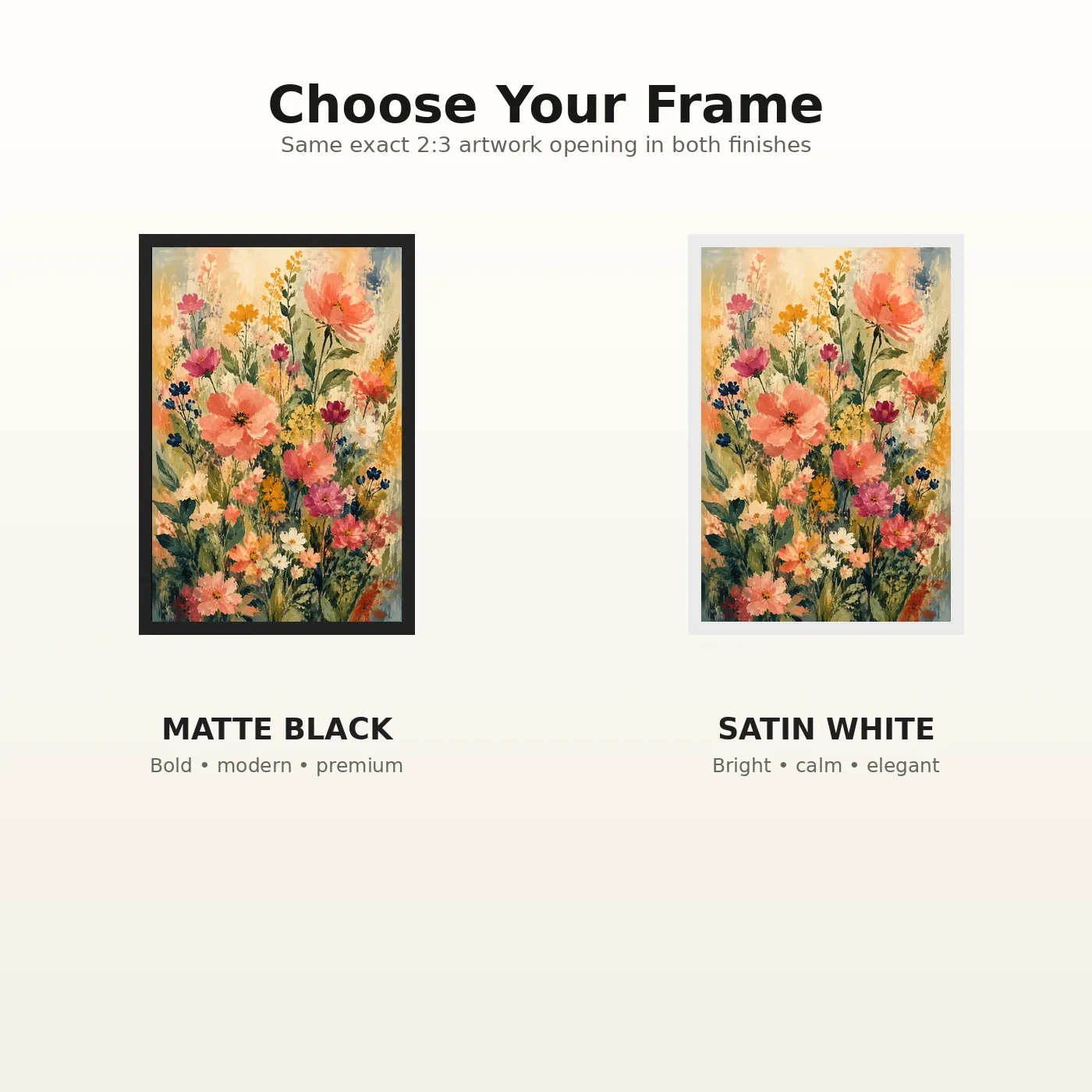 Abstract Vibrant Florals Impressionist Brushwork Garden Art Photo Frame, view 7