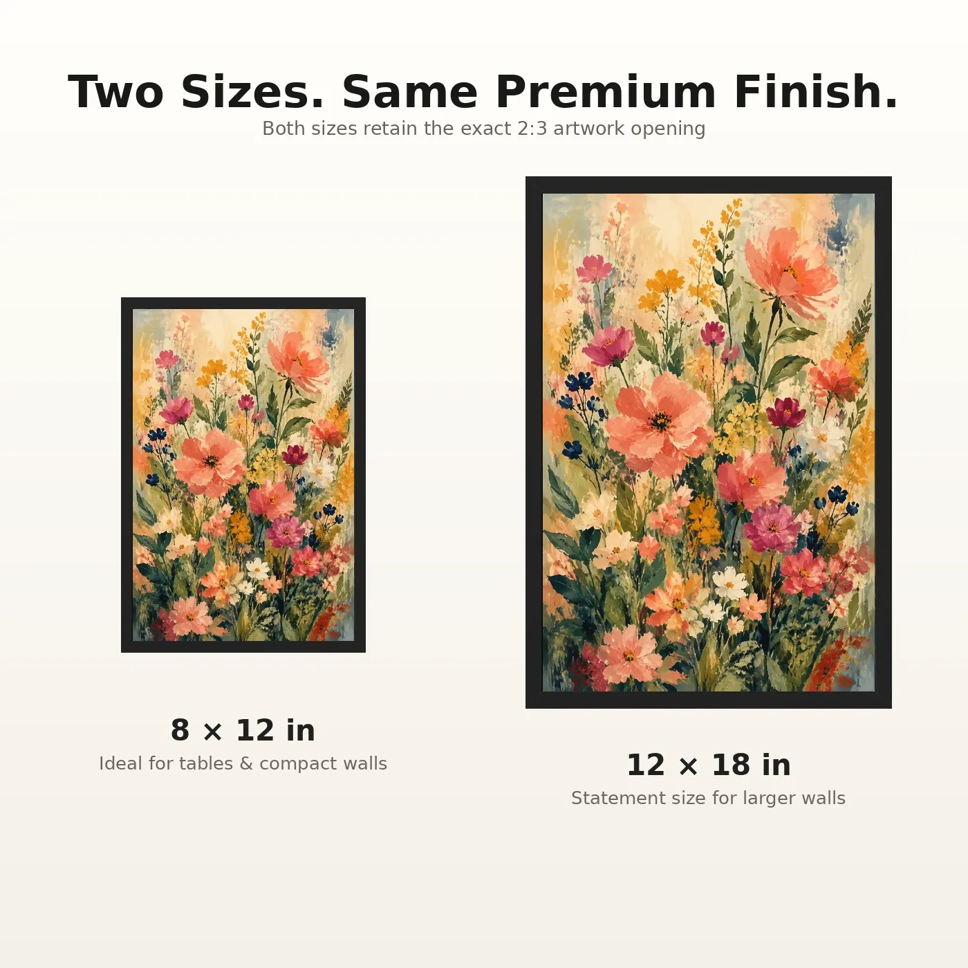 Abstract Vibrant Florals Impressionist Brushwork Garden Art Photo Frame, view 8