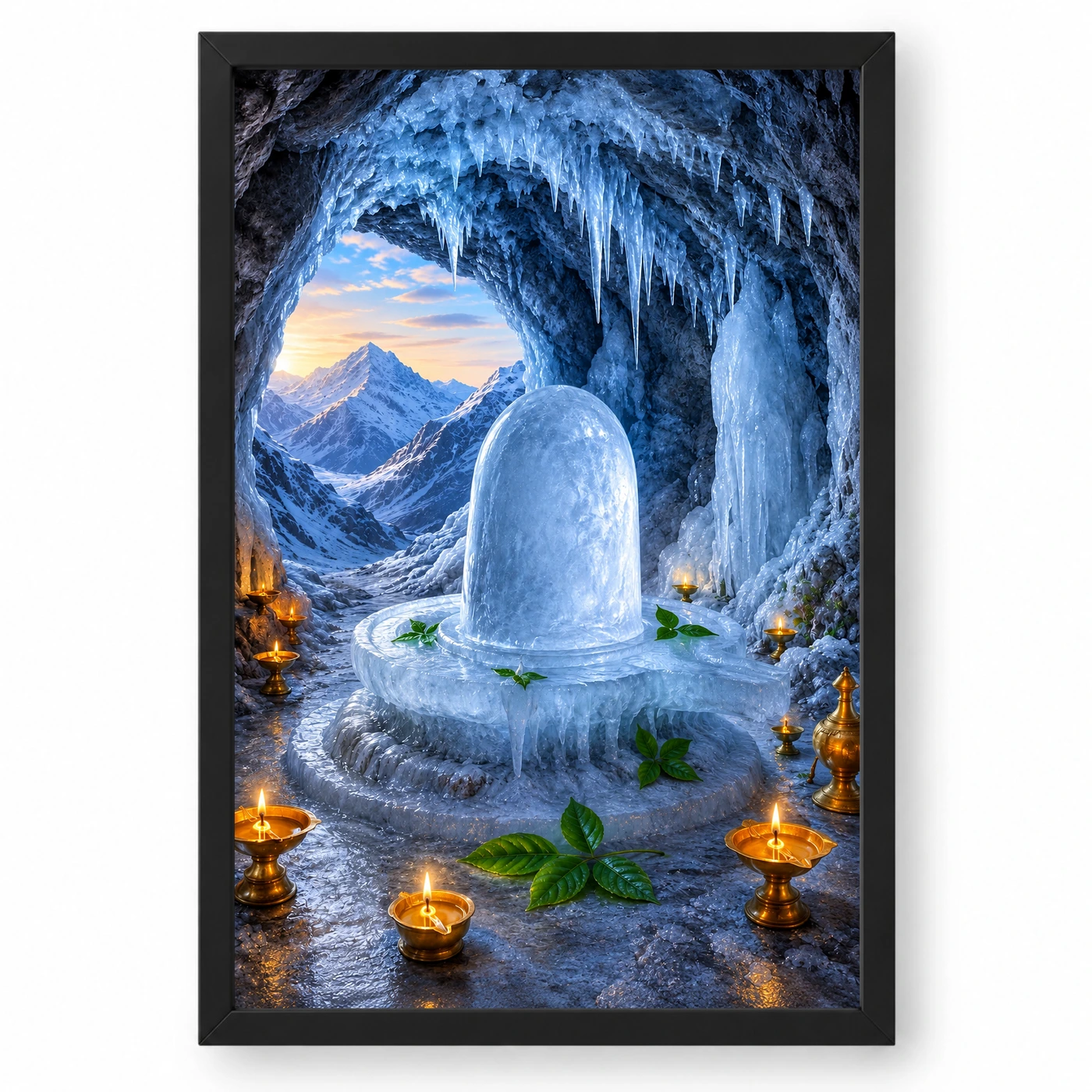 Amarnath Ice Lingam Himalayan Cave Photo Frame