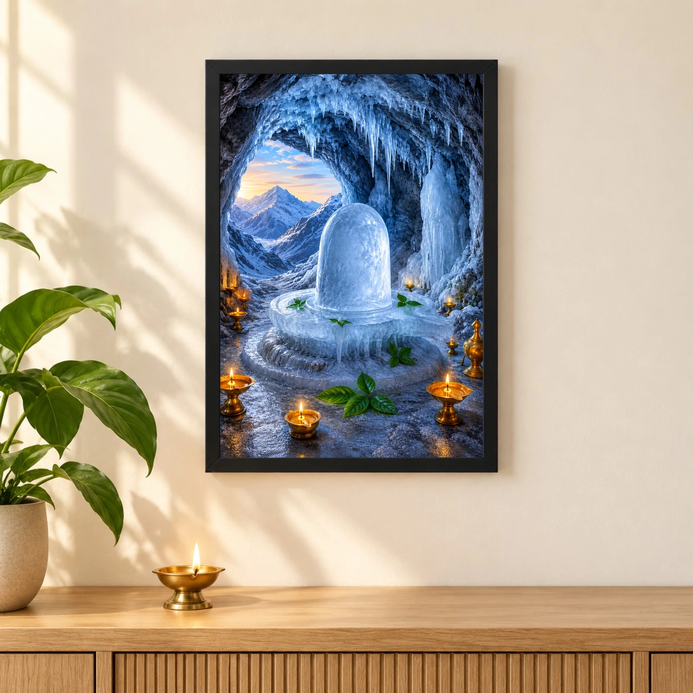 Amarnath Ice Lingam Himalayan Cave Photo Frame, view 3