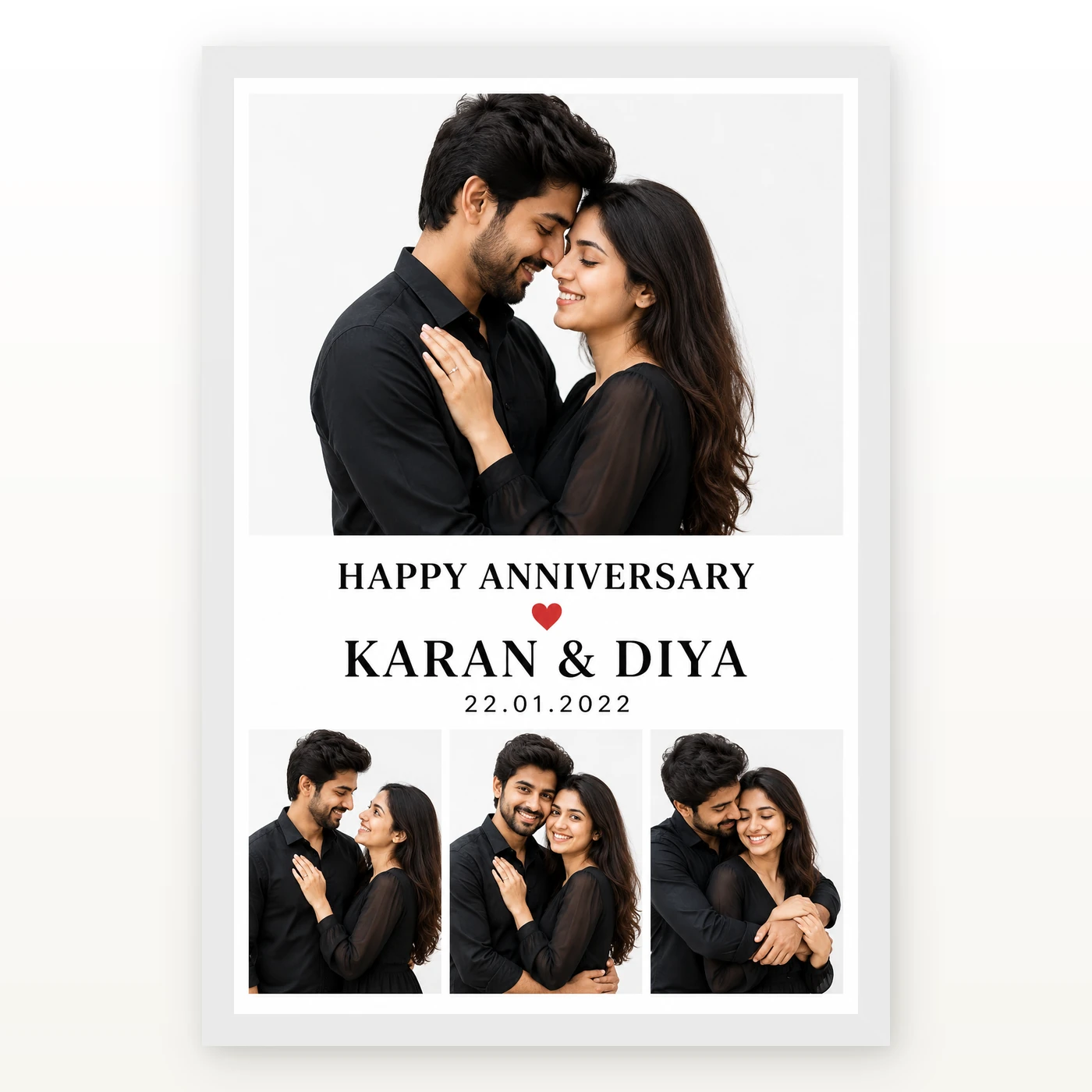 Anniversary Photo Collage 4 Images Vintage Heart Love Photo Frame, view 2