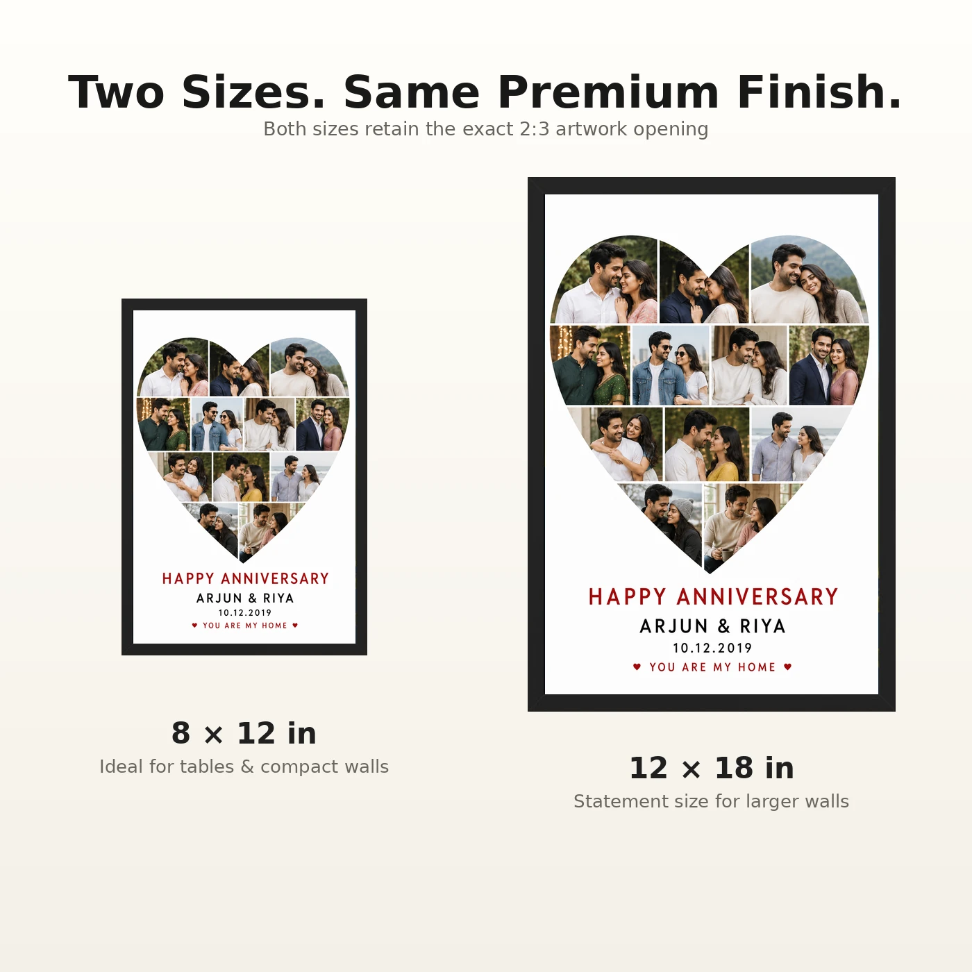 Anniversary Heart Collage Rose Photos Romantic Couple Photo Frame, view 8