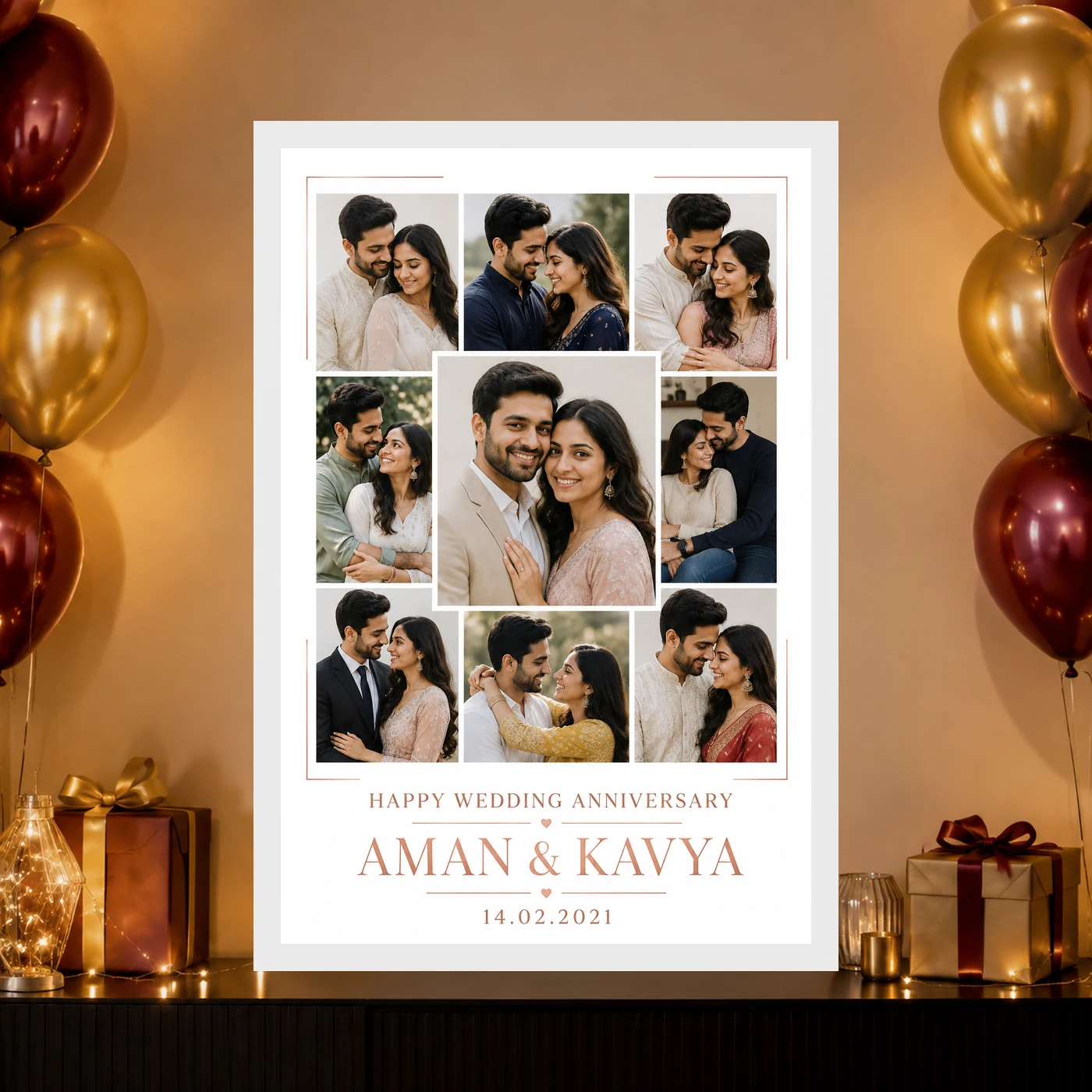 Anniversary Photo Collage Frame Romantic Love Memories Couple Photo Frame, view 10
