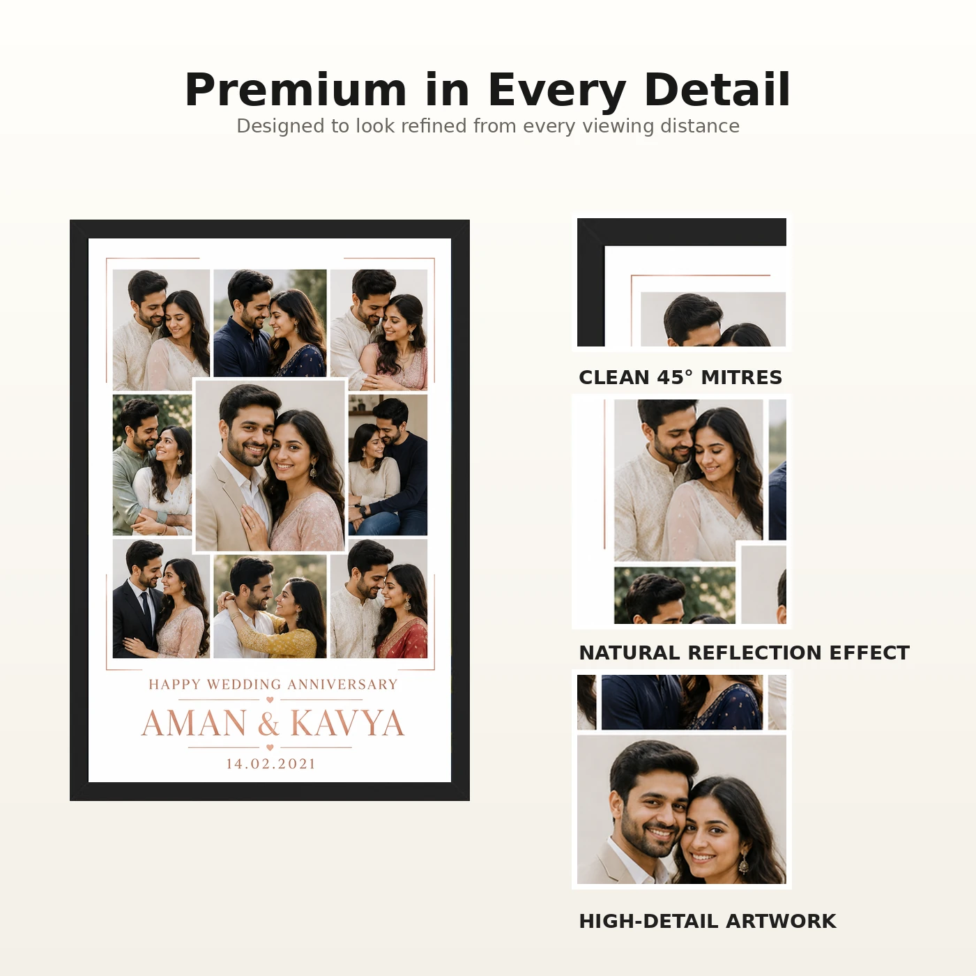 Anniversary Photo Collage Frame Romantic Love Memories Couple Photo Frame, view 9