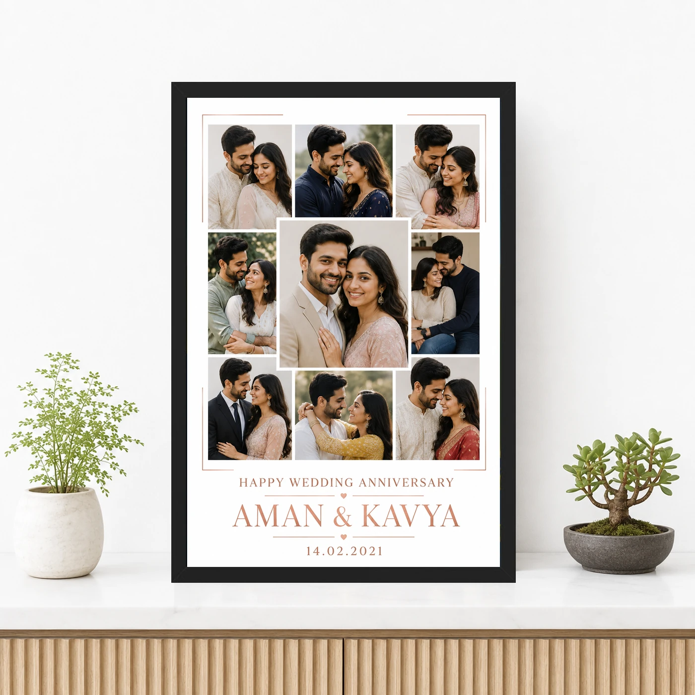 Anniversary Photo Collage Frame Romantic Love Memories Couple Photo Frame, view 3