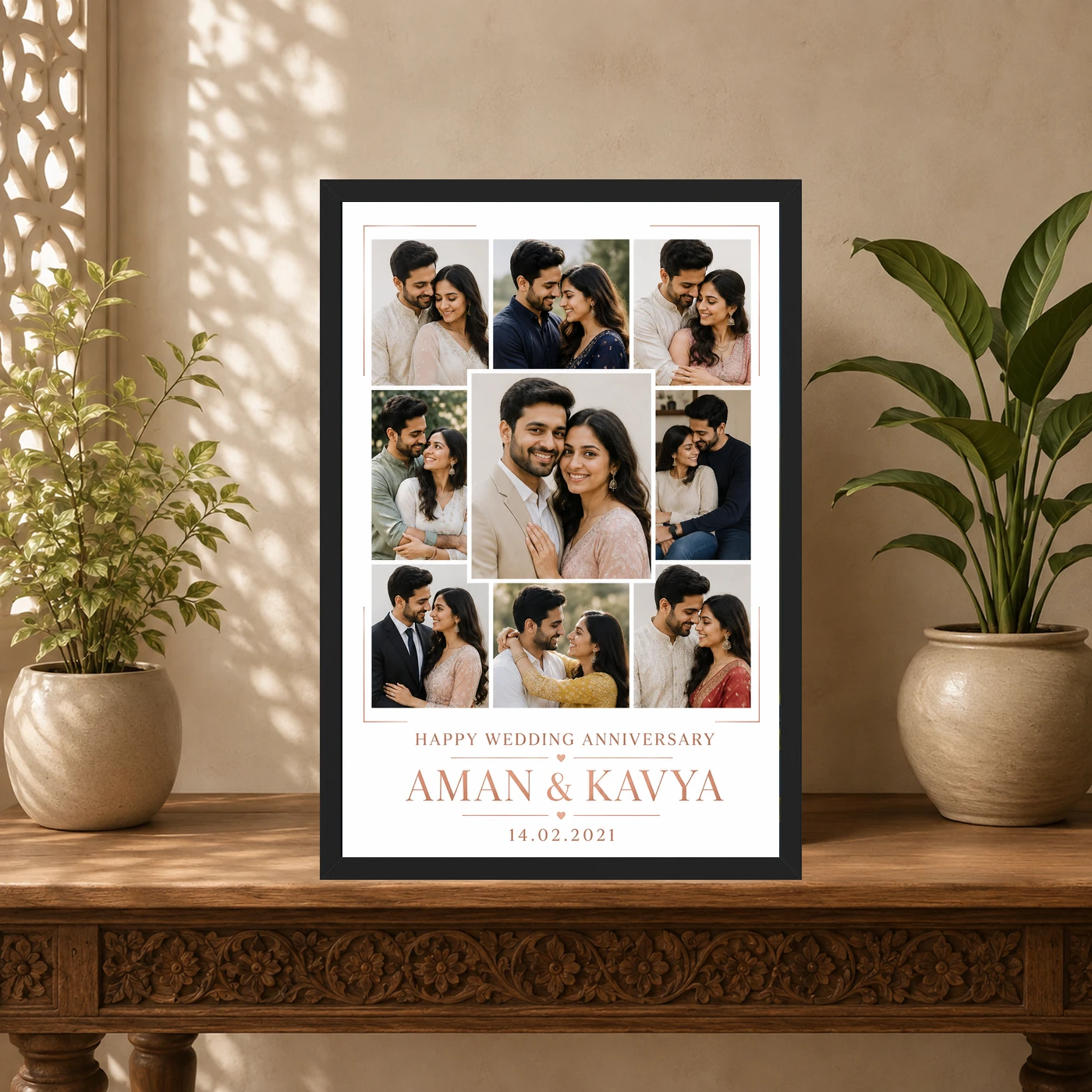 Anniversary Photo Collage Frame Romantic Love Memories Couple Photo Frame, view 5