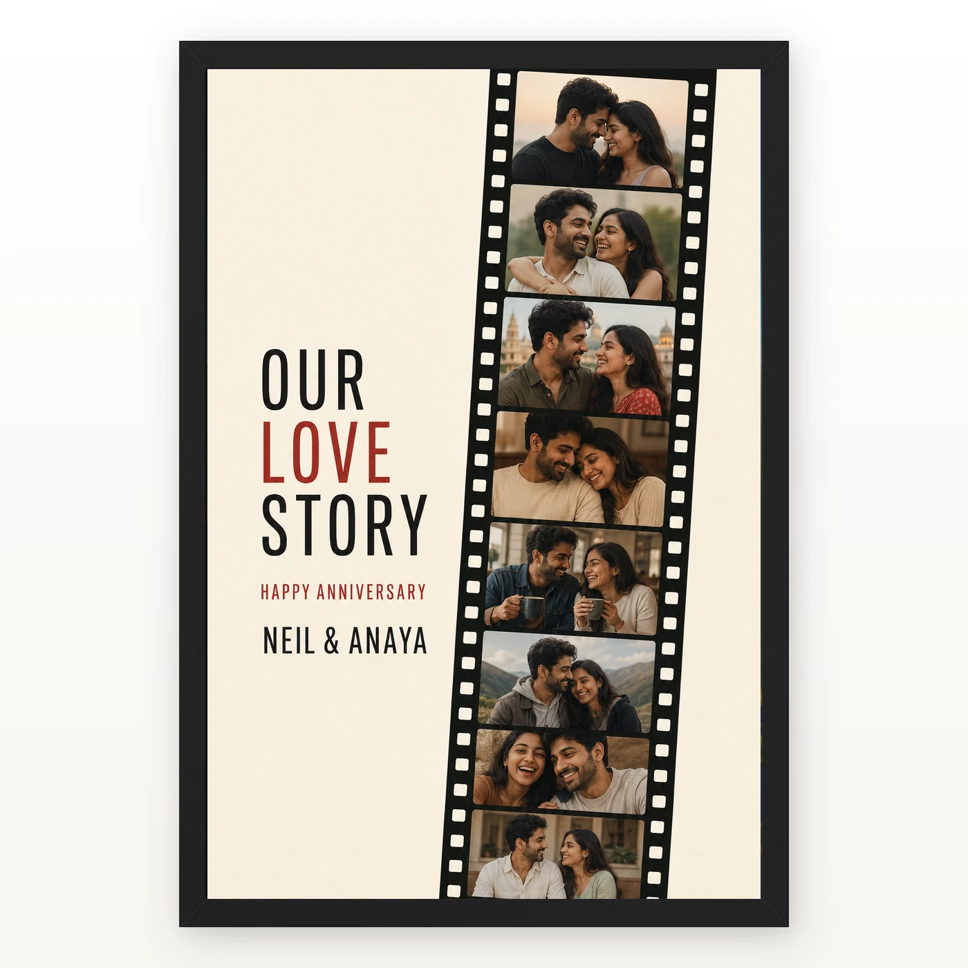 Anniversary Polaroid Film Strip Couple Memories Retro Photo Frame