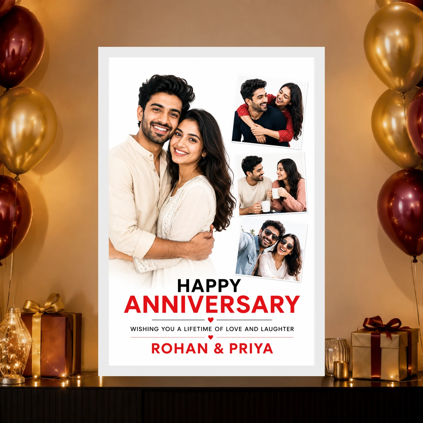 Anniversary Wishes Elegant Script Love Heartfelt Message Photo Frame, view 10