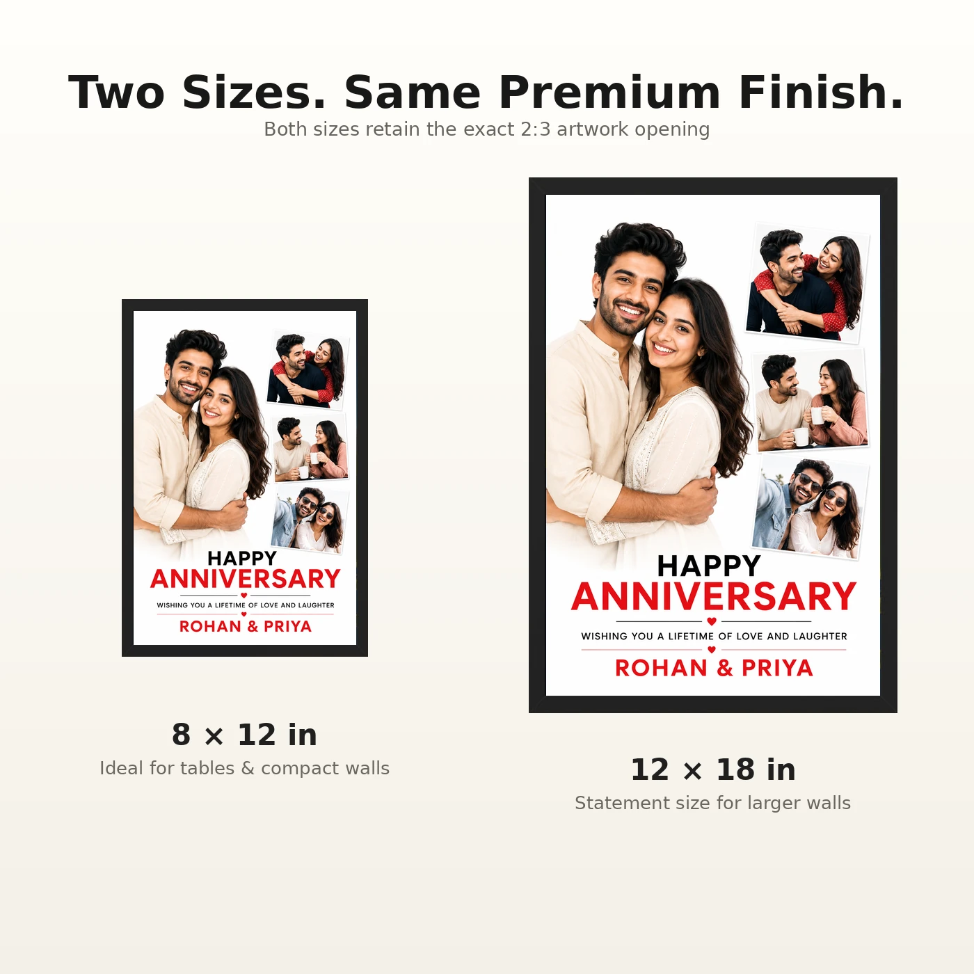 Anniversary Wishes Elegant Script Love Heartfelt Message Photo Frame, view 8