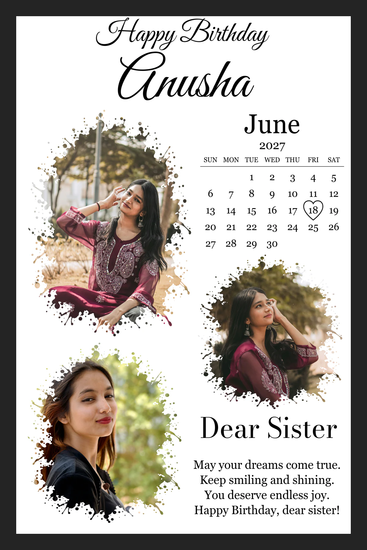 Temp 16 - Anusha Sister Brush Birthday