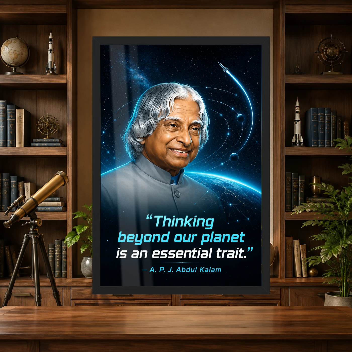 APJ Abdul Kalam Beyond Our Planet Quote Photo Frame, view 4