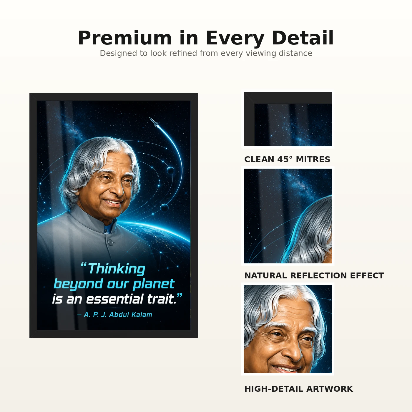 APJ Abdul Kalam Beyond Our Planet Quote Photo Frame, view 9