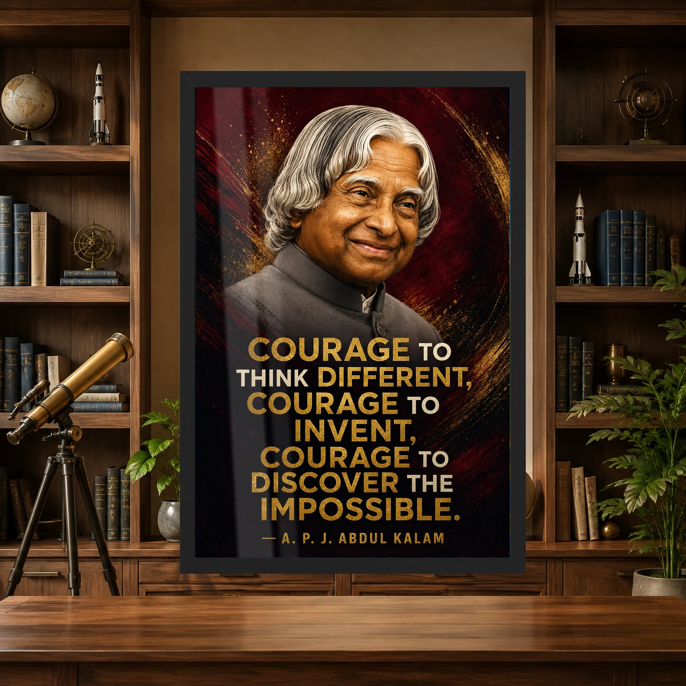 APJ Abdul Kalam Courage to Think Different Quote Frame, view 4