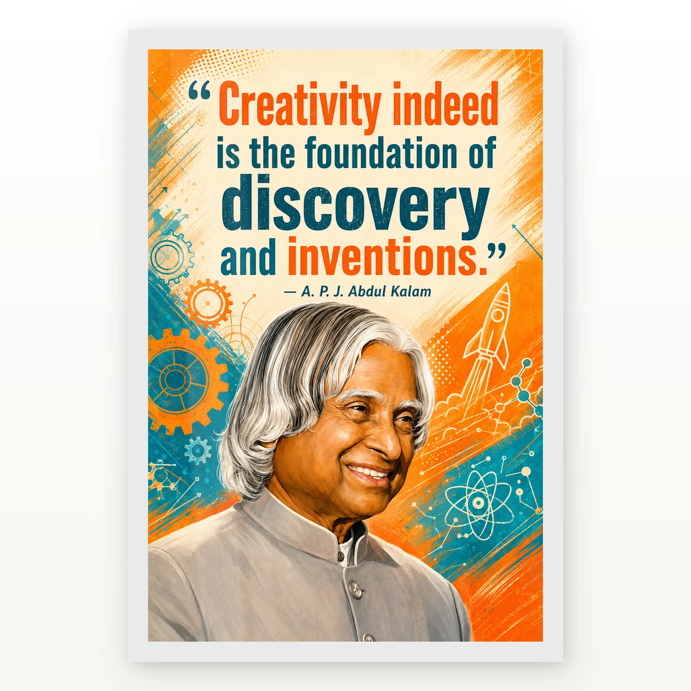 APJ Abdul Kalam Creativity Discovery Inventions Frame, view 2