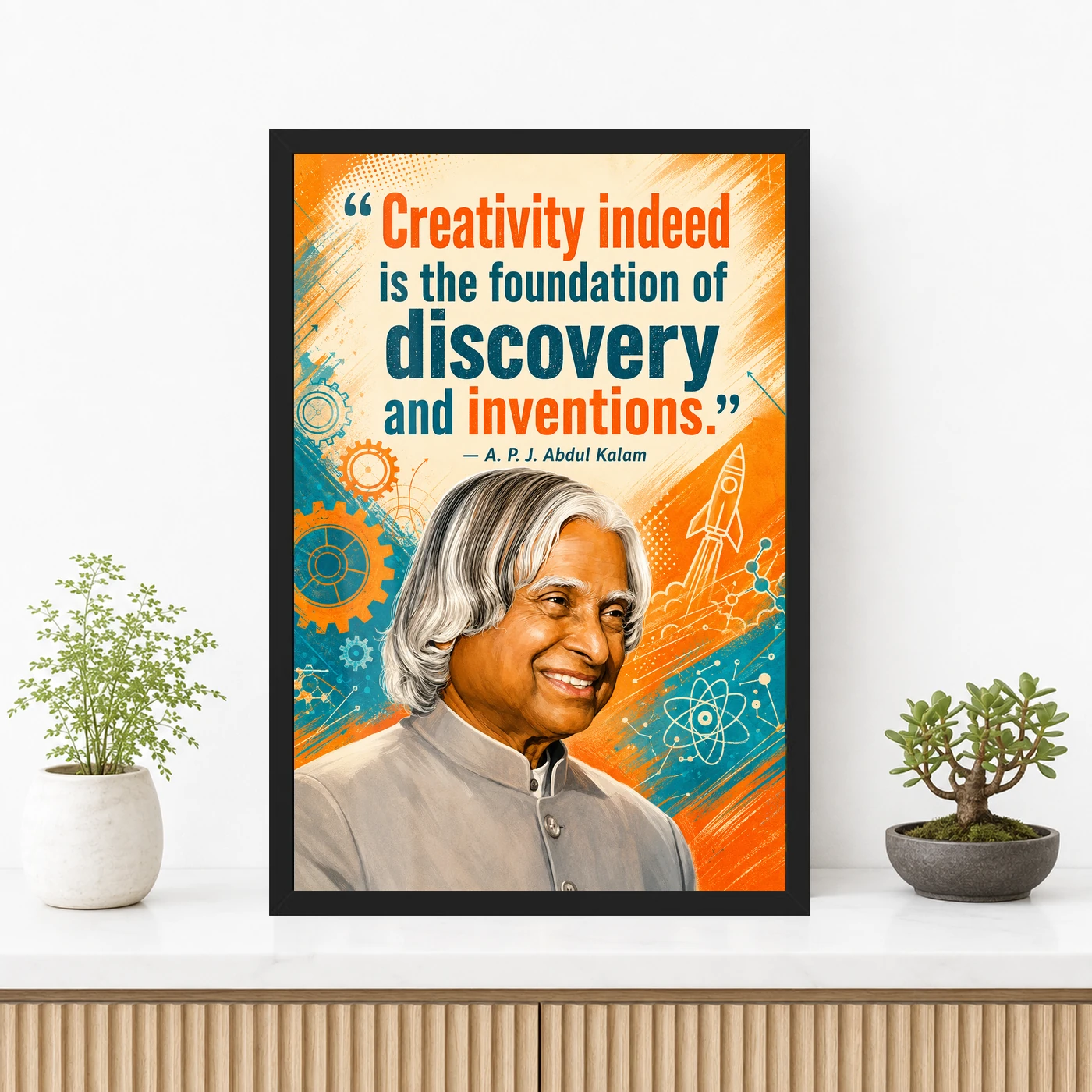 APJ Abdul Kalam Creativity Discovery Inventions Frame, view 3