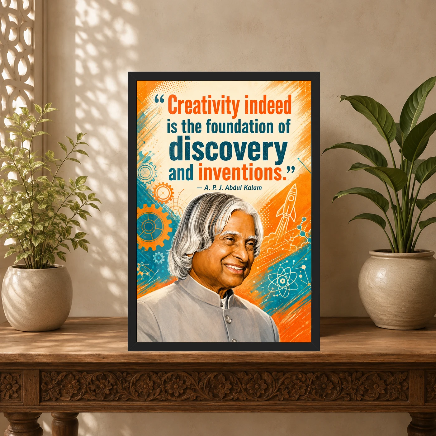 APJ Abdul Kalam Creativity Discovery Inventions Frame, view 5