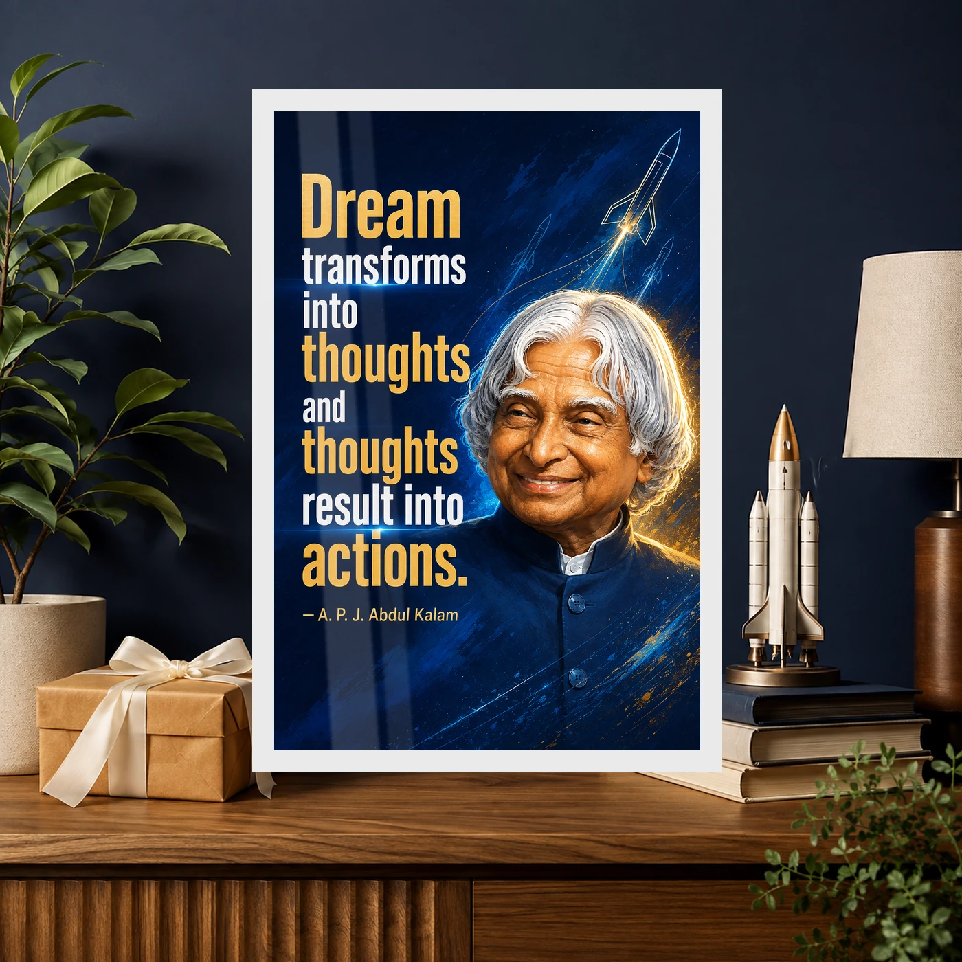 APJ Abdul Kalam Dream Thoughts Actions Quote Photo Frame, view 10