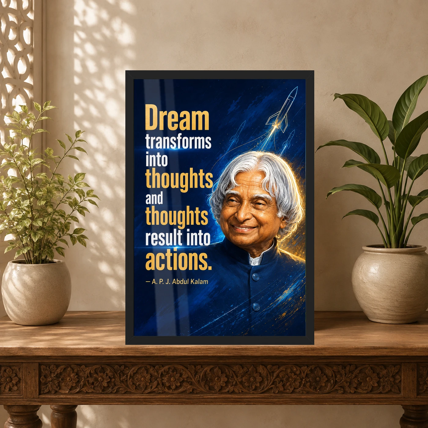 APJ Abdul Kalam Dream Thoughts Actions Quote Photo Frame, view 5