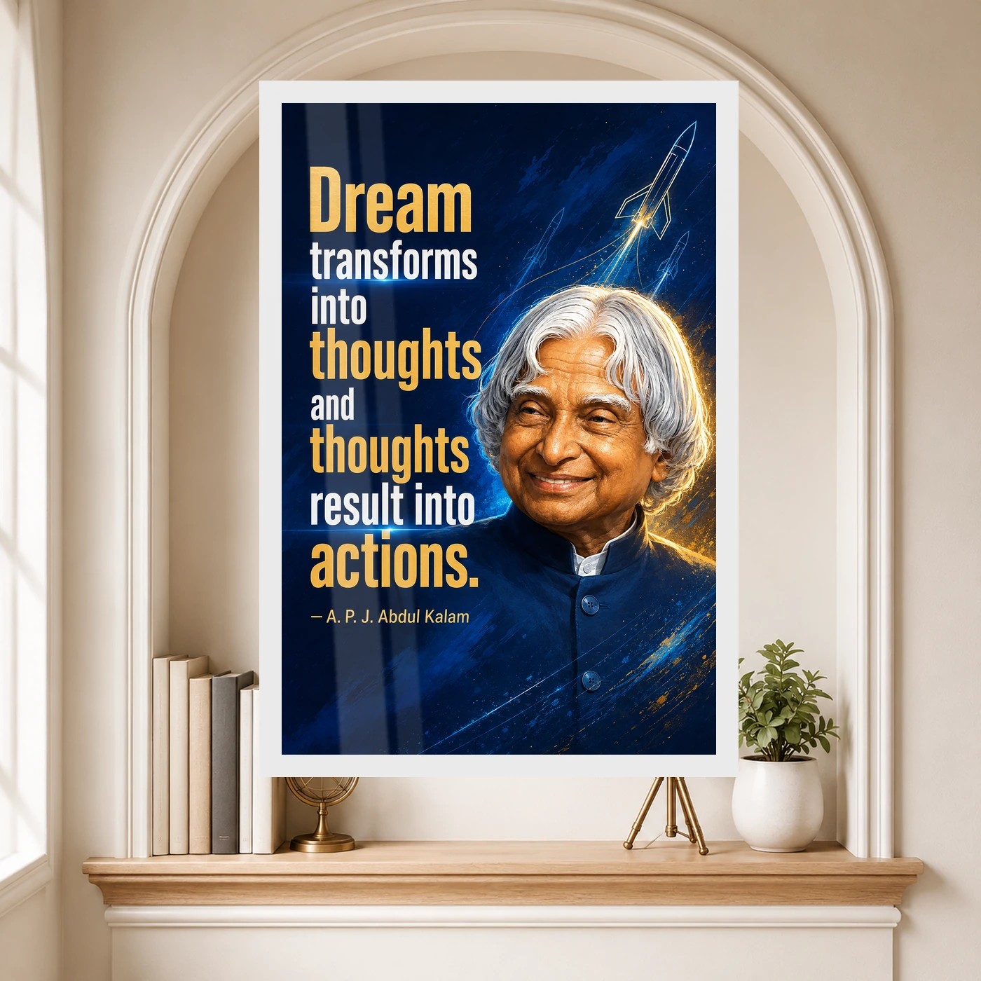 APJ Abdul Kalam Dream Thoughts Actions Quote Photo Frame, view 6