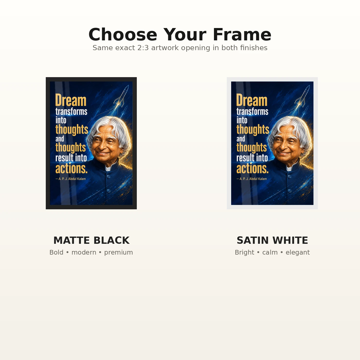 APJ Abdul Kalam Dream Thoughts Actions Quote Photo Frame, view 7