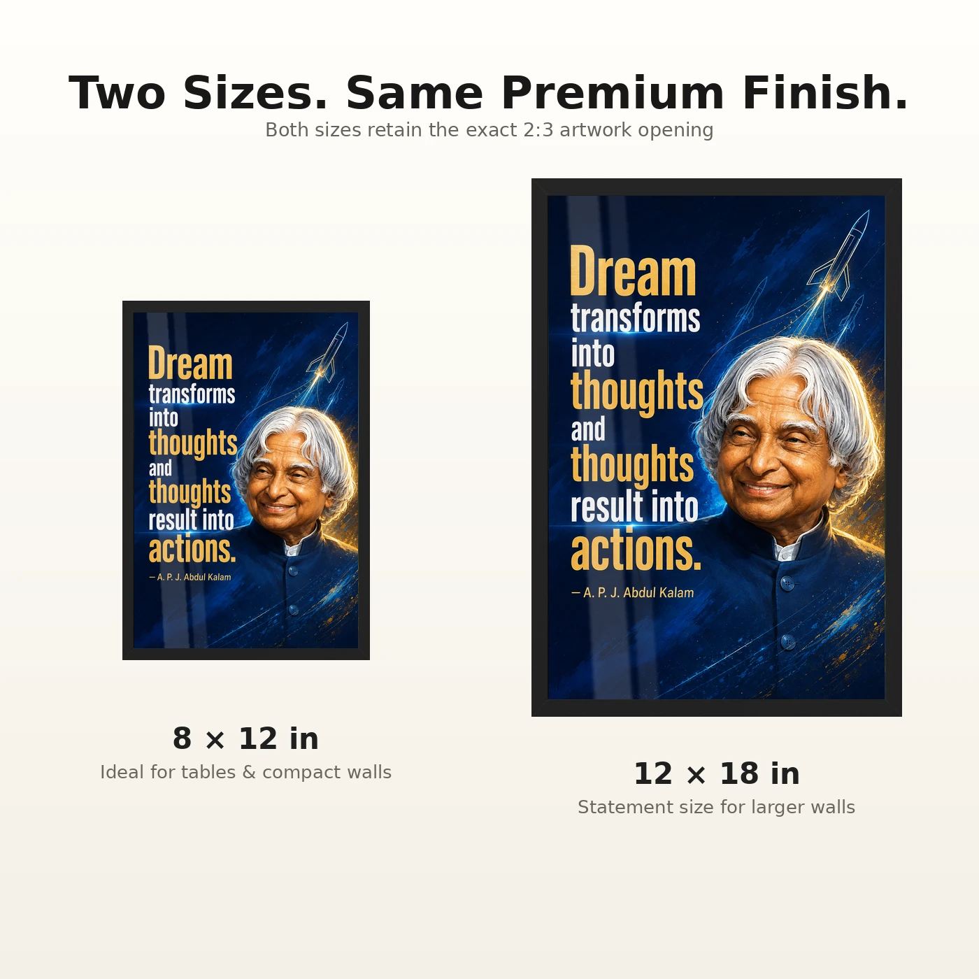 APJ Abdul Kalam Dream Thoughts Actions Quote Photo Frame, view 8