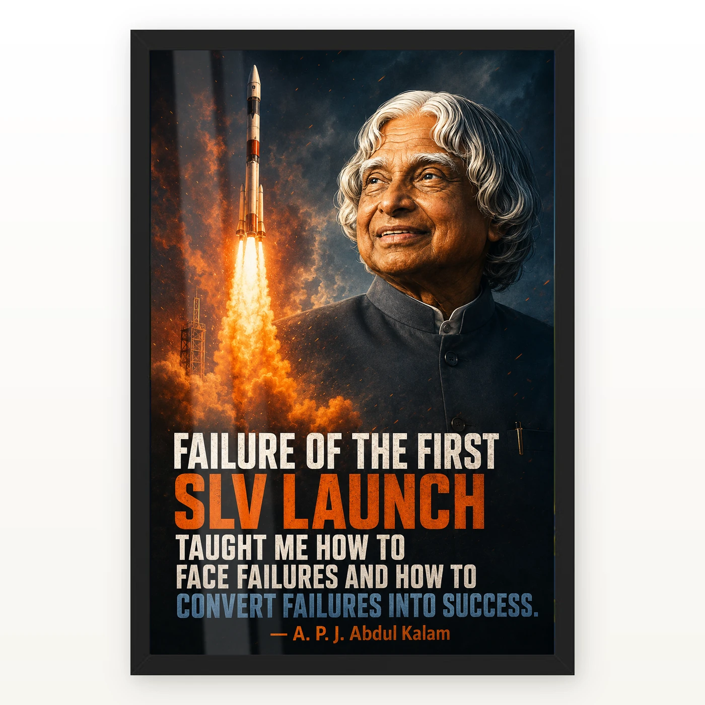 APJ Abdul Kalam Failure into Success SLV Quote Frame