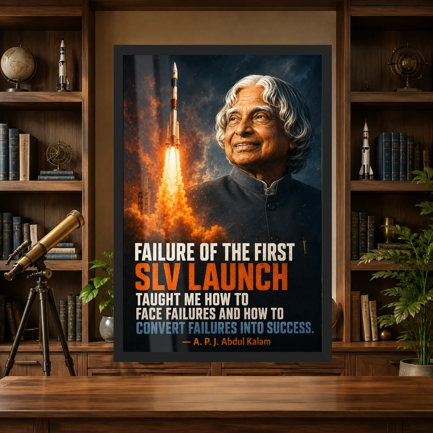 APJ Abdul Kalam Failure into Success SLV Quote Frame, view 4