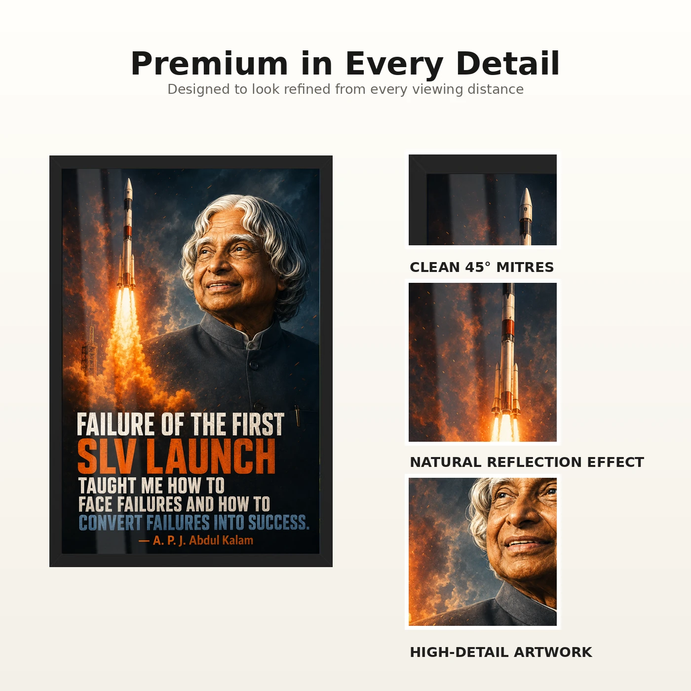 APJ Abdul Kalam Failure into Success SLV Quote Frame, view 9