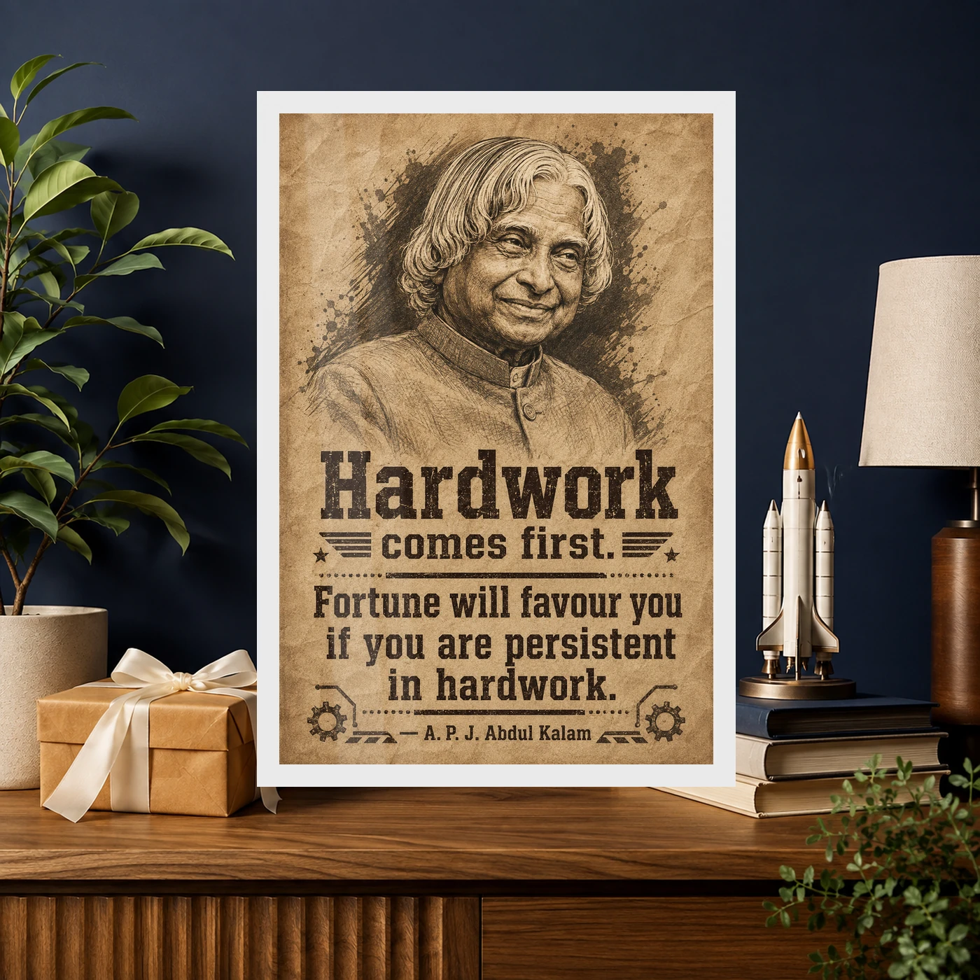 APJ Abdul Kalam Hard Work and Fortune Quote Photo Frame, view 10