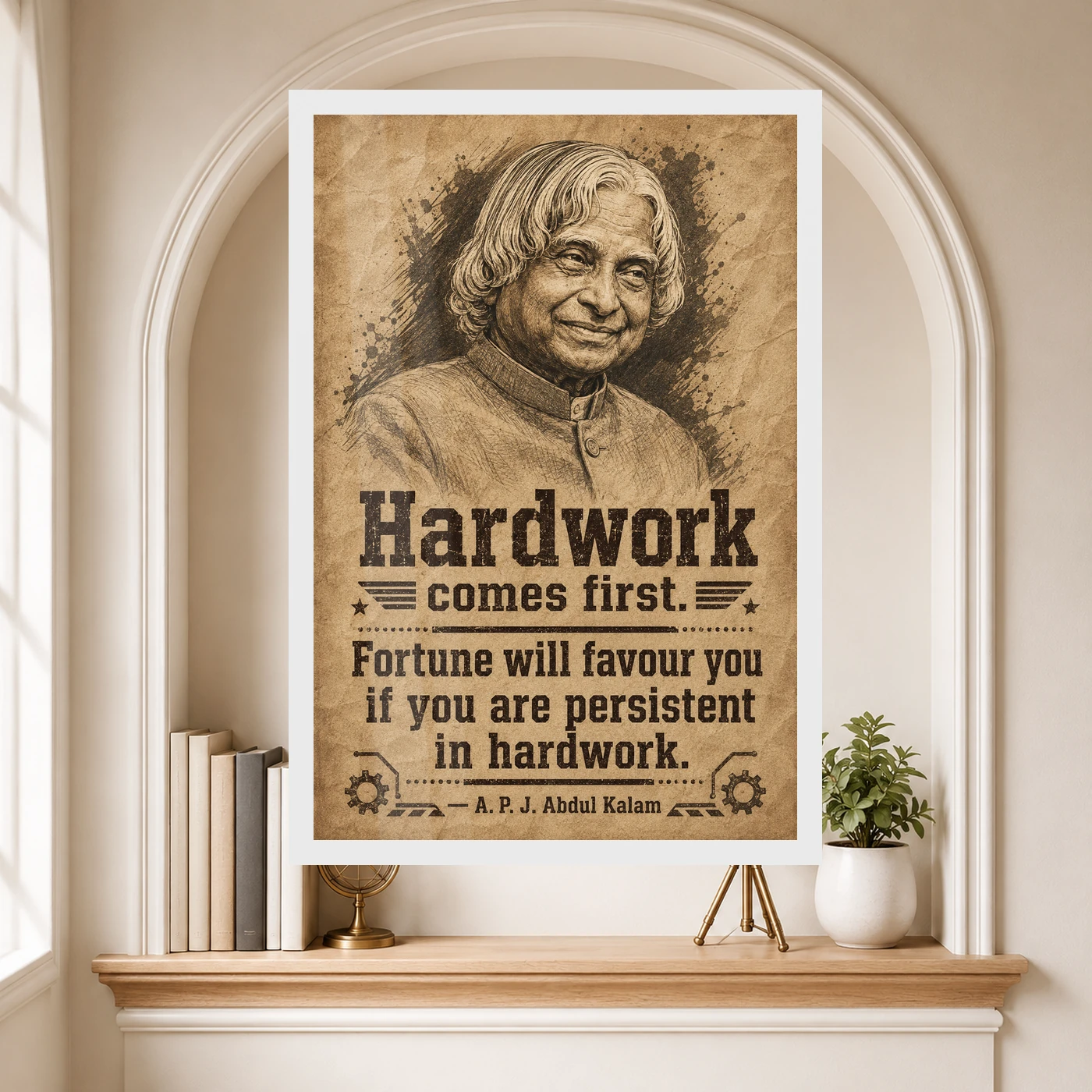 APJ Abdul Kalam Hard Work and Fortune Quote Photo Frame, view 6
