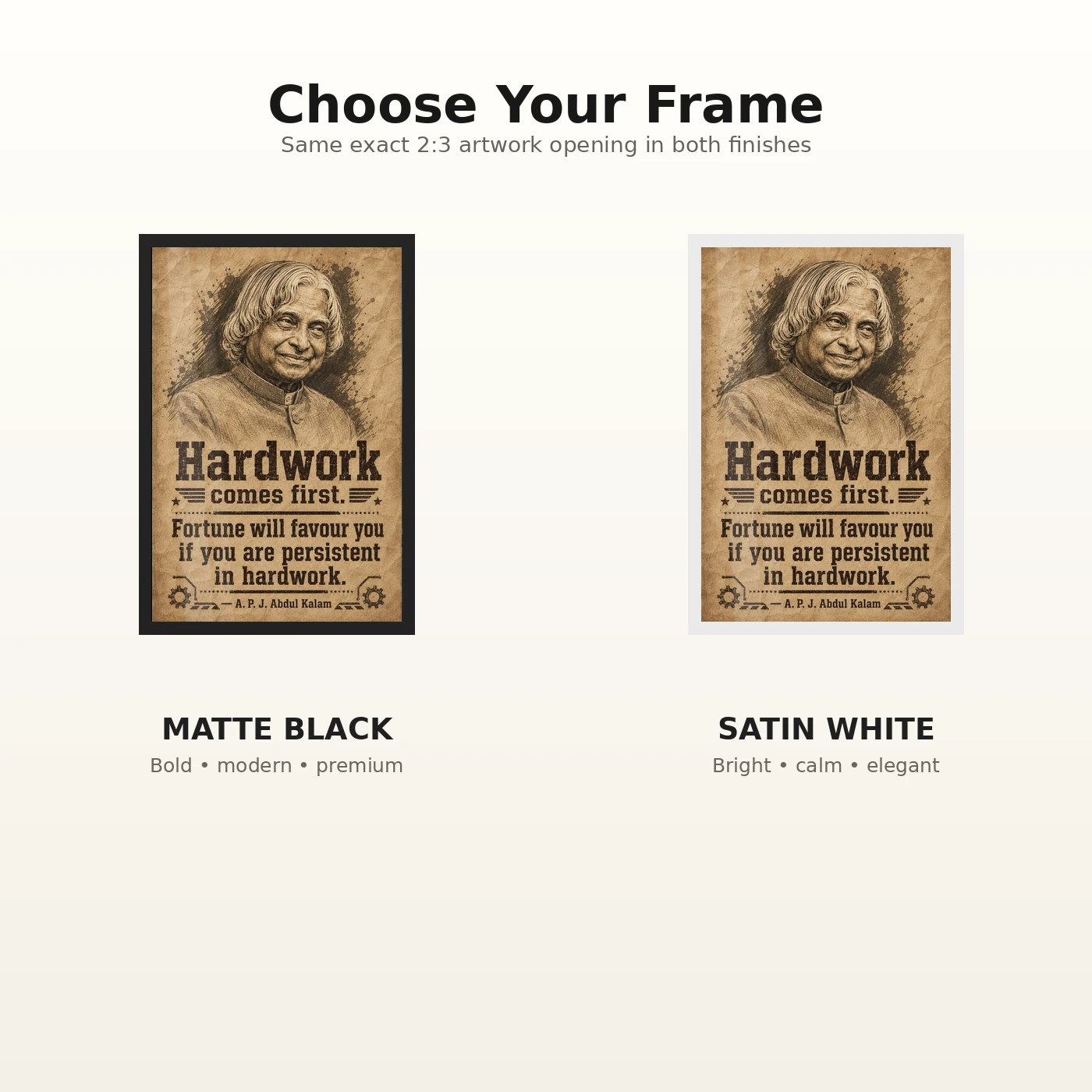 APJ Abdul Kalam Hard Work and Fortune Quote Photo Frame, view 7