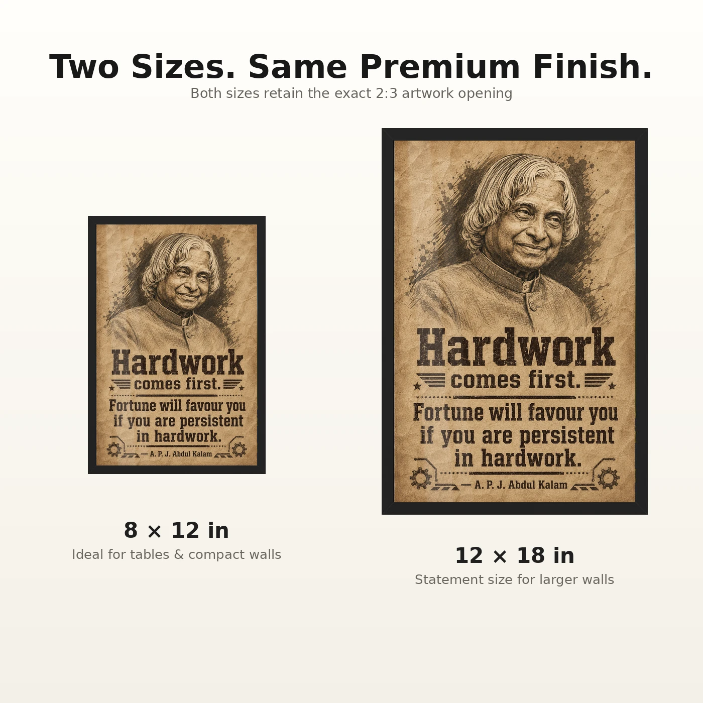 APJ Abdul Kalam Hard Work and Fortune Quote Photo Frame, view 8